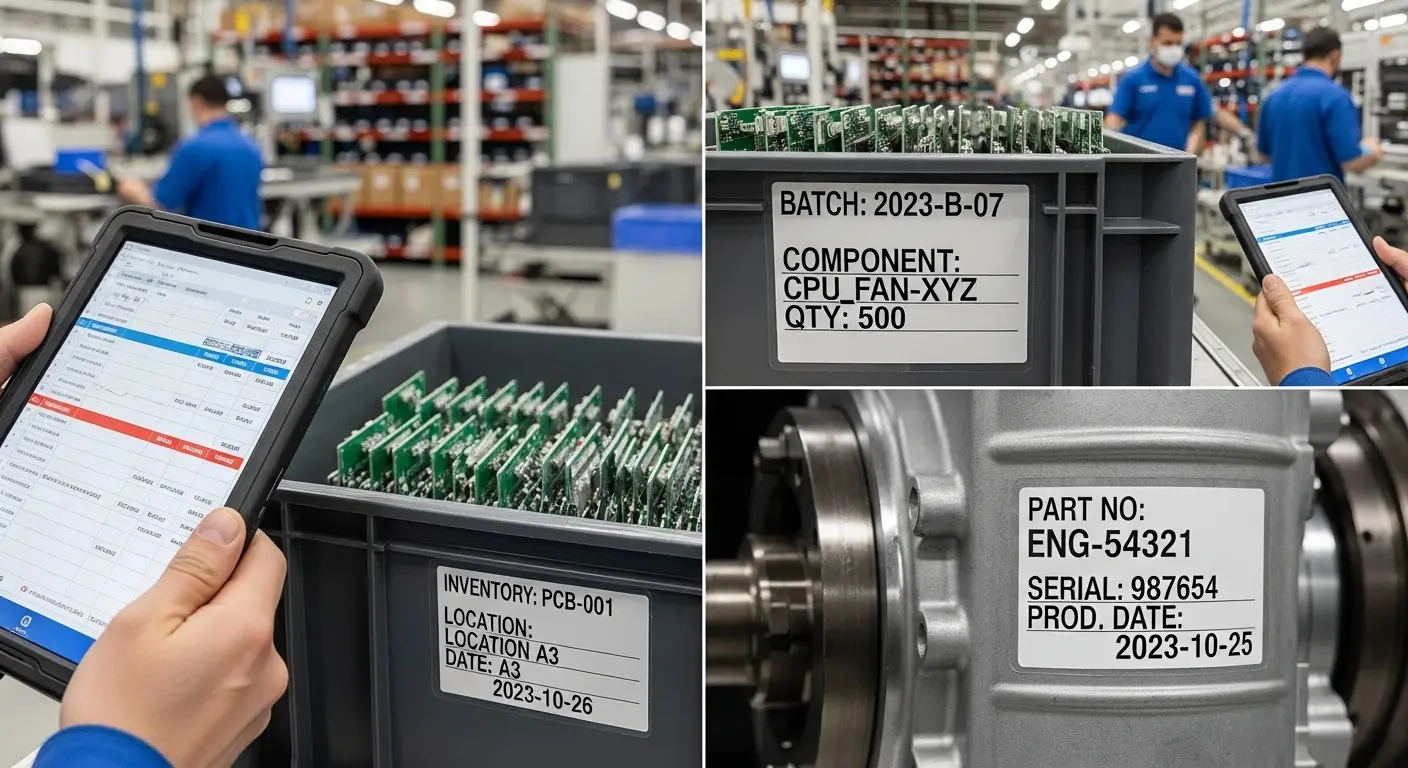 Manufacturing tracking labels
